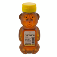 Extra light Amber Sweet Harvest Foods Bears Honey Bottle; 12 Ounce; 12 Per Ct