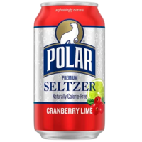 Polar Corp Cranberry Lime Seltzer Water - 12 fl oz cans - 24 / Carton