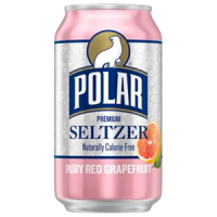 Polar Corp Red Ruby Grapefruit Seltzer Water - 12 fl oz cans - 24 / Carton