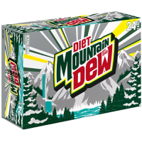 Diet Mountain Dew Soft Drink - 12 fl oz (355 mL) - 24 / Carton