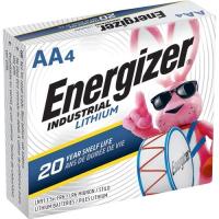 Energizer Industrial AA Lithium Batteries - For Vending Machine, Electronics, Construction - 10 Year Shelf Life - 4 / Pack