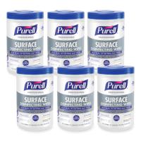 PURELL® Professional Surface Disinfect Wipes - For Hard Surface, Desk - Wipe - Fresh Citrus Scent - 8" Length x 7" Width - Recommended For: Bacteria Remover, Virus Remover - Disinfectant, No-rinse, Durable, Bleach-free, Fume-free - White - 110/Tub - 6