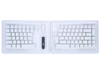 Kinesis White Blank (ABS) Keycap Set. 85 Keycaps & Puller, 1/PK