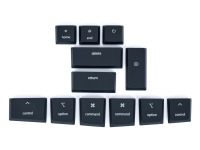 Kinesis Black Mac (ABS) keycap set with legends. 12 Keycaps & Puller, 1/PK