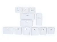 Kinesis White PC (ABS) Keycap Set with legends 12 Keycaps & Puller, 1/PK