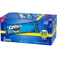Oreo Chocolate Sandwich Cookies - Vanilla Creme, Chocolate - 2.40 oz - 6 Cookies per Pack, 30 Packs / Box