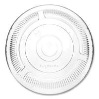Vegware 96 Series Cold Cup Lids, Fits Vegware 96-Series Cold Cups, Plastic, Clear, 1,000/Carton