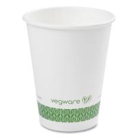 Vegware 89-Series Hot Cup, 12 oz, Paper, White/Green, 1,000/Carton