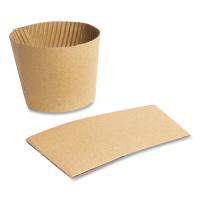 Vegware Kraft Hot Cup Sleeves, Compostable, Fits Vegware 89-Series Hot Cups, Kraft, 1,000/Carton