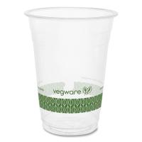 Vegware 96-Series Cold Cup, 16 oz, Plastic, Clear/Green, 1,000/Carton