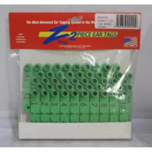 Z TAG 2PC SMALL STRIP 1-50 GREEN
