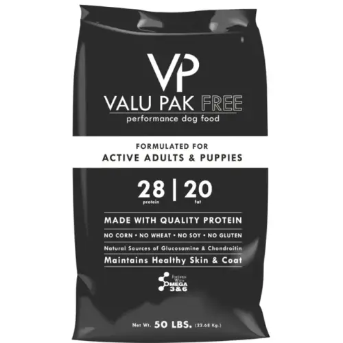VALU PAK BLACK 28/20 DOG FOOD 50#