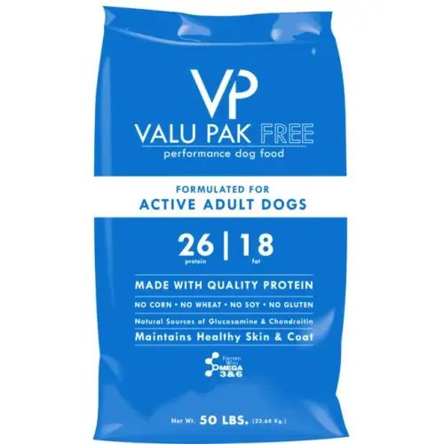 VALU PAK BLUE BAG 26/18 DOG FOOD50#
