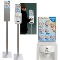 Health Guard No Touch Floor Stand - Floor - Steel - Silver Aluminum