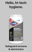 CloroxPro ScreenPlus Screen Sanitizing Wipes, 6 x 8, Citrus Blend, White, 75/Canister, 6 Canisters/Carton Electronic Screen Wipe (CLO60724CT) (60724CT) (60724)