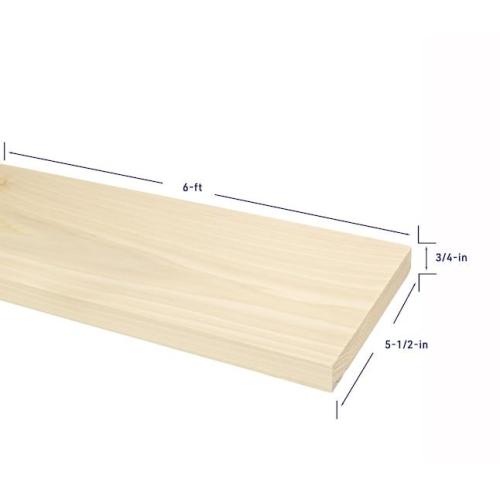 Poplar 1x6 S4S 3/4 x 5.1/2 x 6'