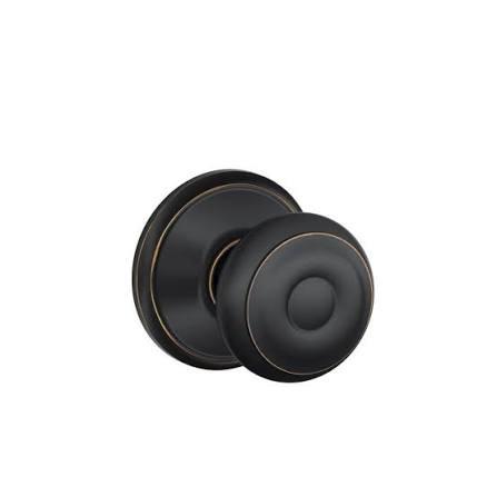 Schlage Georgian Passage Door Knob – Aged Bronze (716)
