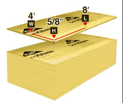 4' x 8' x 5/8" DensGlass® Gold Fireguard Exterior Sheathing