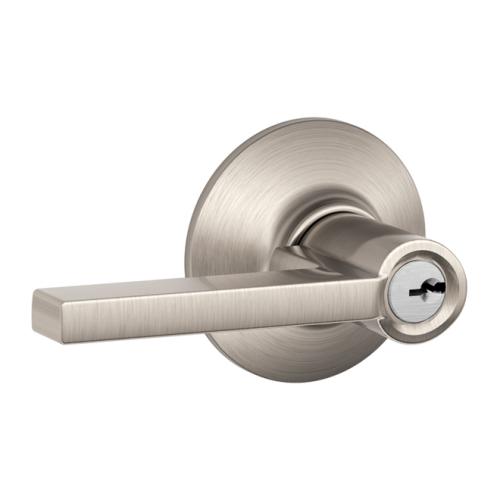 Schlage Latitude Keyed Entry Door Lever – Satin Nickel (619)