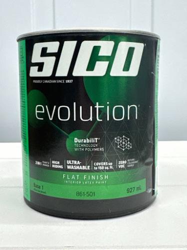 SICO Evolution Interior Paint & Primer – Flat Finish, Base 1, 946 mL