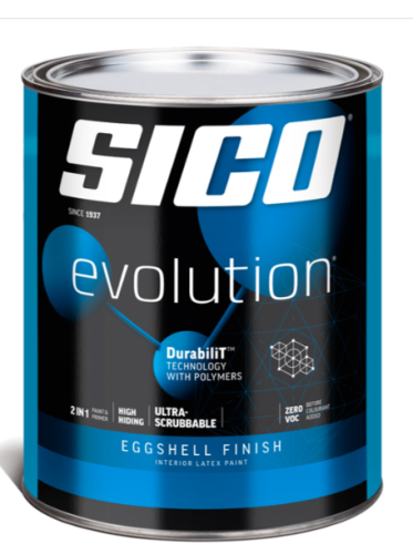 SICO Evolution Interior Paint & Primer – Flat Finish, Pure White, 3.78 L