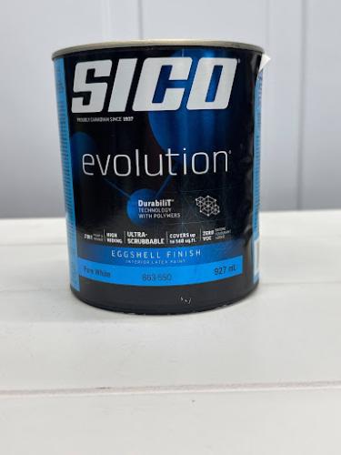 SICO Evolution Interior Paint & Primer – Eggshell Finish, Pure White,