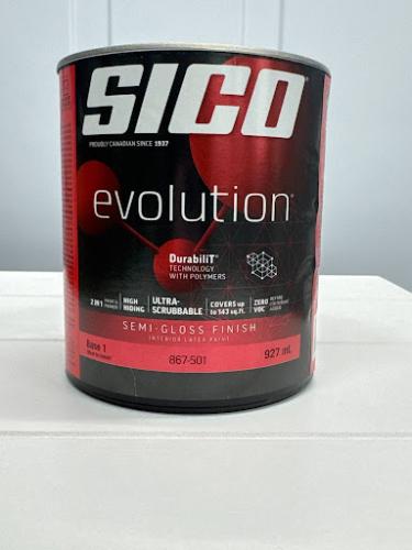 SICO Evolution Interior Paint & Primer – Semi-Gloss Finish, Base 1, 946 mL