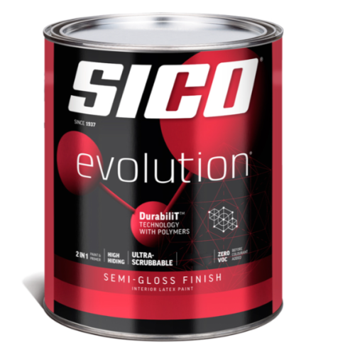 SICO Evolution Interior Paint & Primer – Semi-Gloss Finish, Base 2, 3.78 L