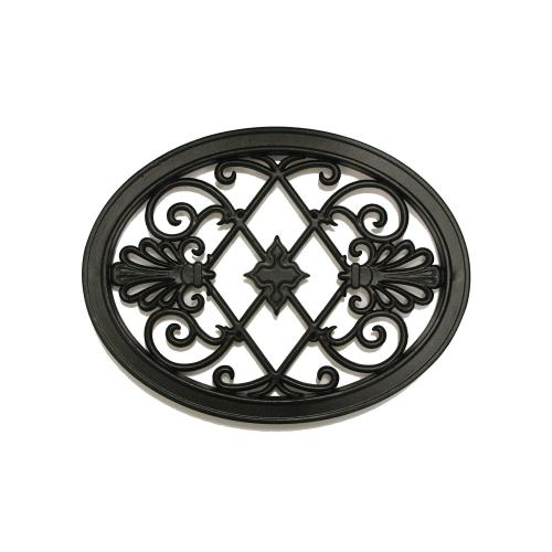 Nuvo Iron Oval Black Cast Aluminum Fence & Gate Insert – 13" x 17"