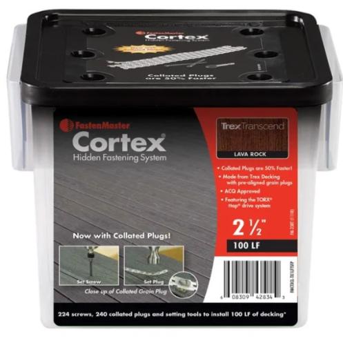 Trex Cortex Hidden Fastening System Transcend 2 1/2" - Lava Rock – 100 Linear Feet