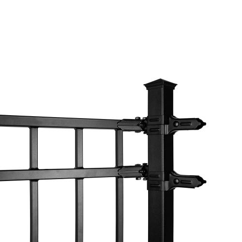 Nuvo Iron Coral Textured Black Steel Fence Panel Brackets