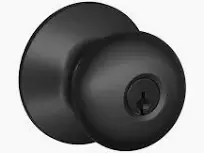 Schlage Plymouth Keyed Entry Door Knob – Matte Black (622)
