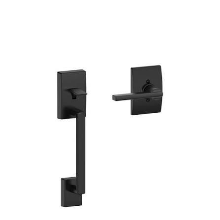 Schlage Century Handleset with Latitude Lever – Matte Black