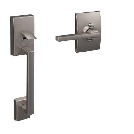 Schlage Century Handleset with Latitude Lever – Satin Nickel