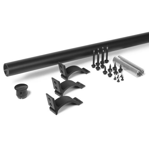 Vista Railing Textured Black 8 ft Round Handrail Package