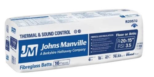 R20-15 CastleGuard® Fiberglass Insulation Batt – 78.3 sq. ft. Coverage