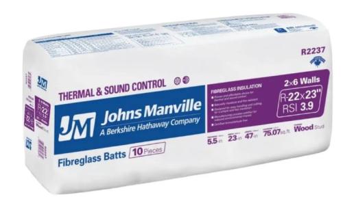 R22-23 Johns Manville Fiberglass Insulation (75.07 sq. ft.)