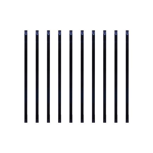 Nuvo Iron Rectangular Balusters – 32" Long x 1" Wide Black Galvanized Steel Balusters (10 pcs)