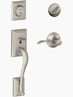 Schlage Addison Handleset with Accent Lever – Satin Nickel