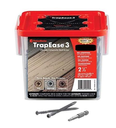 TrapEase 2-1/2" Composite Deck Screws – Spiced Rum – 350 Pieces
