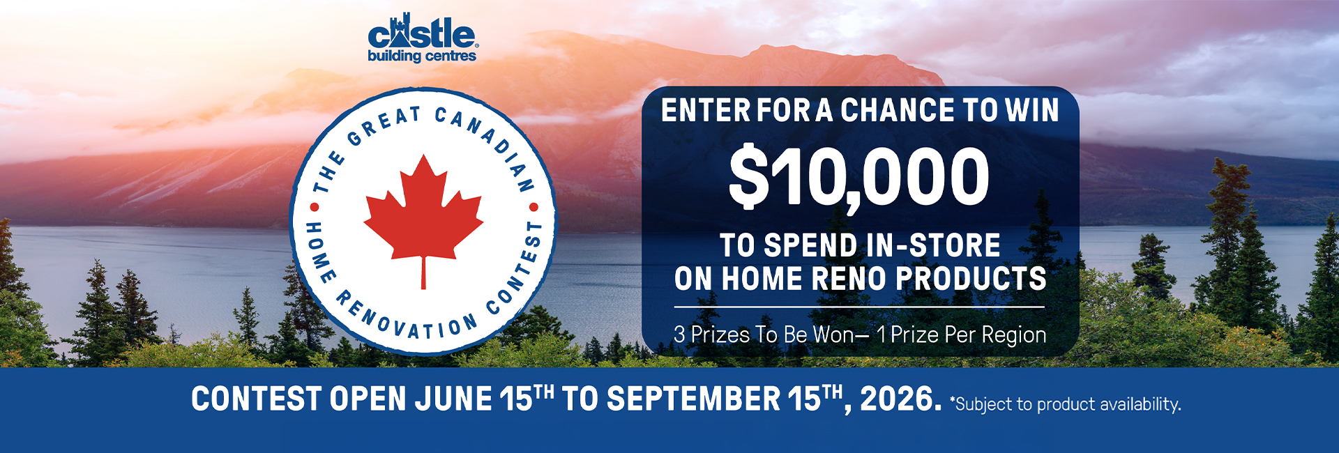 Win 1 of 3, $10,000 Home Renovation Prizes. Pick up a code at Adams Building Supply.