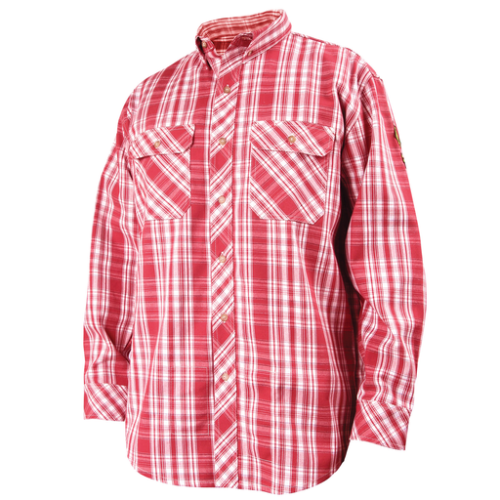 7oz AR/FR Cotton Work Shirt, Red Plaid