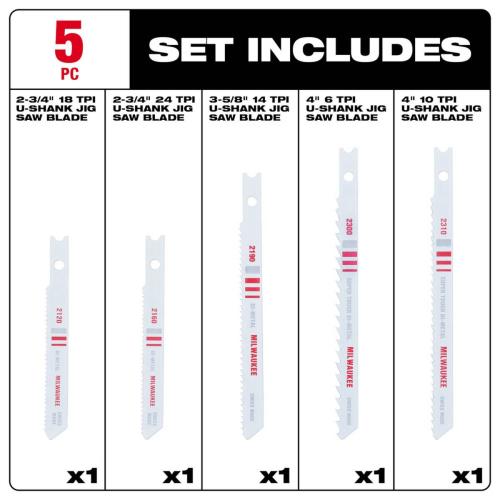 4" 10Tpi U-Shank Multi-MaterialBi-Metal Jig Saw Blades 5Pk combo photo Alt #5