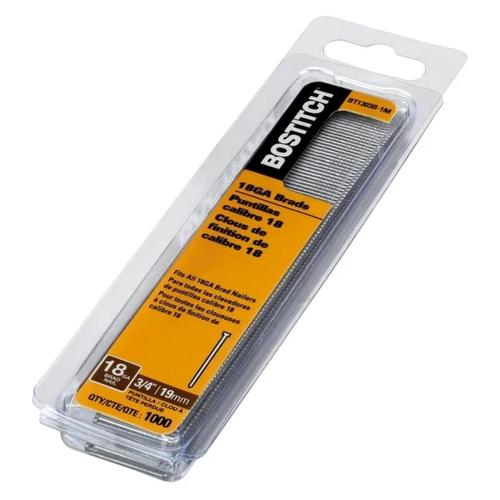 Bostitch BT1303B-1M Nail, 3/4 in L, 18 Gauge, Steel, Galvanized, Brad Head, Smooth Shank, 1000/PK Alt #2