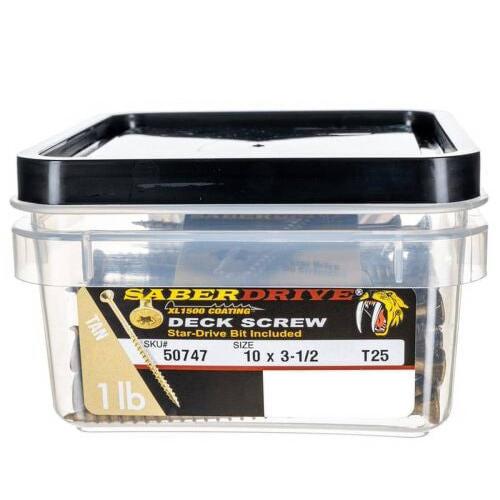 10 x 3-1/2 Tan XL1500 Saberdrive Deck Screws Alt #1