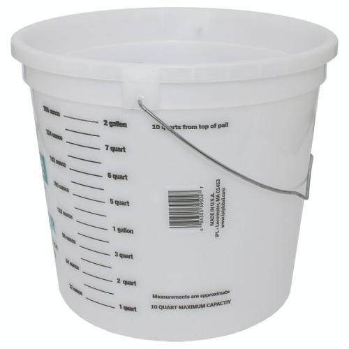 Leaktite-IPL Plastics Paint Container Side View Measurements in Ounce, Quart and Gallon View #2