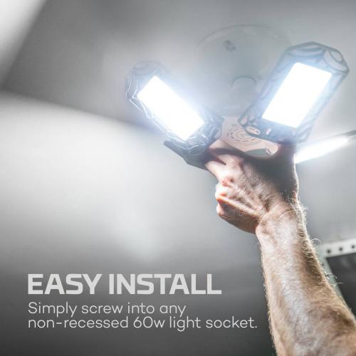 High Bright 9000 Lumen LED Garage Light, Adjustable Panels Alt #1