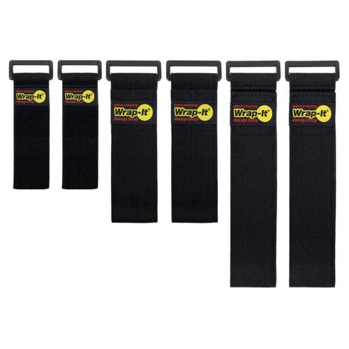 Super-Stretch Storage Straps, Assorted Sizes, Hook and Loop, 6-Pack Alt #1