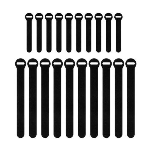 Cable Ties, Black, Hook and Loop, 20-Pack Alt #2