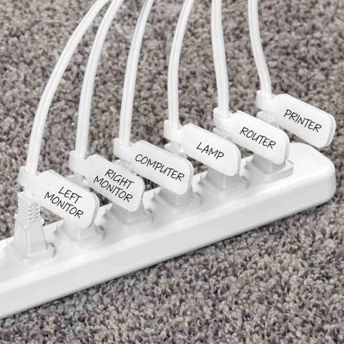 Medium Cable Labels, 2-1/4 in x 3/4 in, Polypropylene, Assorted Colors, 10-Pack Alt #1